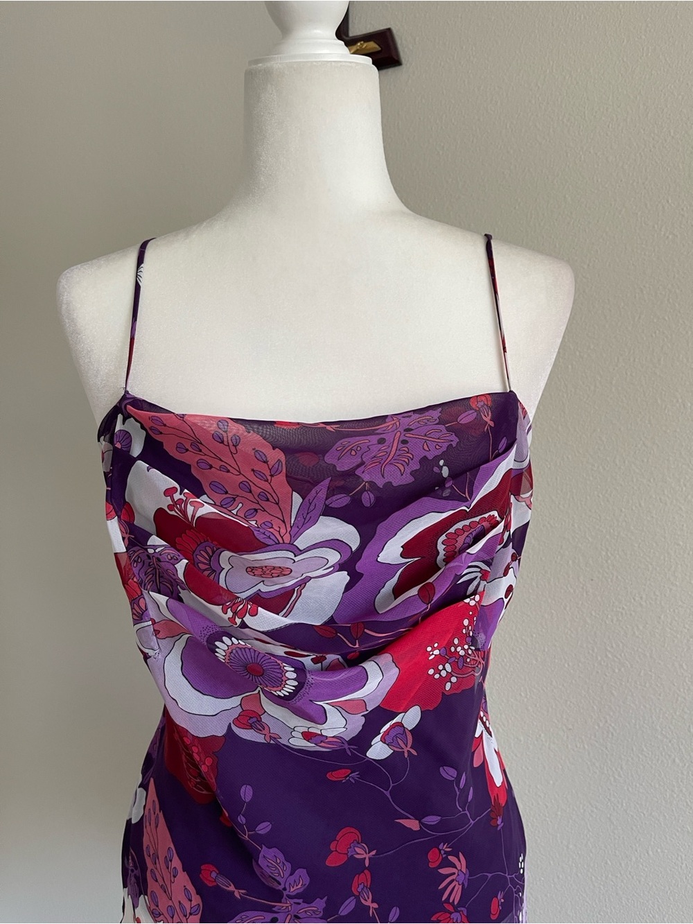 My Michelle Purple & Pink Floral Cowl-Neck Camisole - Picture 2 of 6